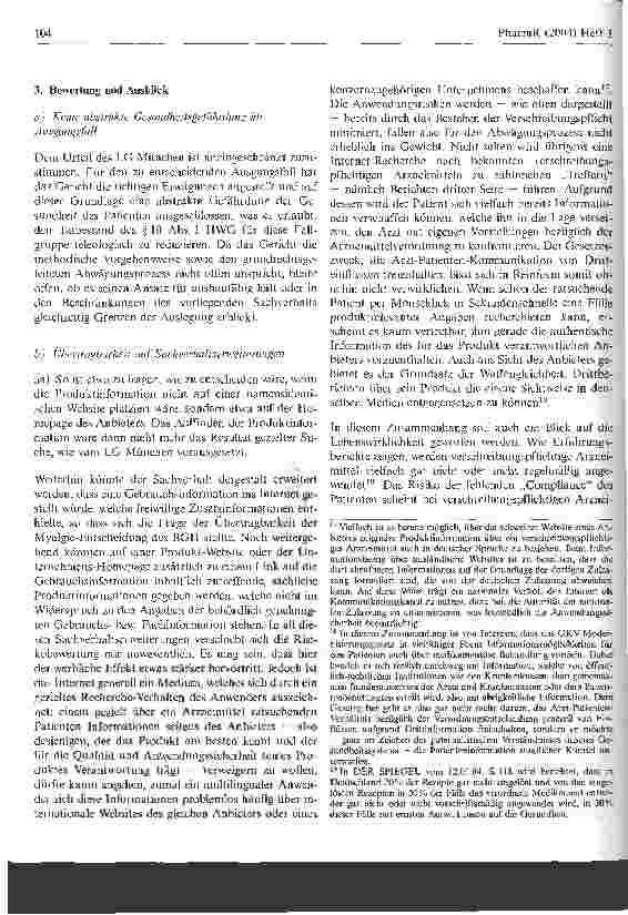 Vorschauseite 5: Das Publikumswerbeverbot für verschreibungspflichtige Arzneimittel - erste Anzeichen einer Auflockerung Anmerkung zur Entscheidung des LG München I 17 HK O 7494/03