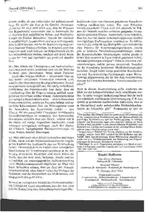 Vorschauseite 6: Das Publikumswerbeverbot für verschreibungspflichtige Arzneimittel - erste Anzeichen einer Auflockerung Anmerkung zur Entscheidung des LG München I 17 HK O 7494/03