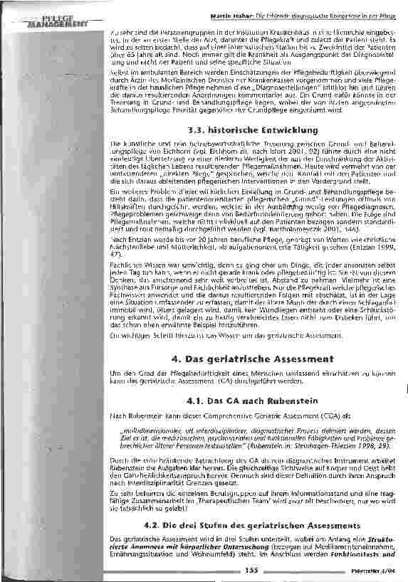 Vorschauseite 3: Die fehlende diagnostische Komptenz in der Pflege