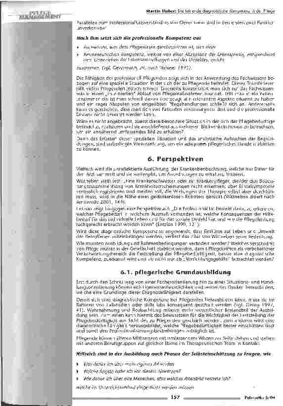 Vorschauseite 5: Die fehlende diagnostische Komptenz in der Pflege