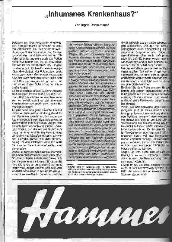 Vorschauseite 1: Inhumanes Krankenhaus