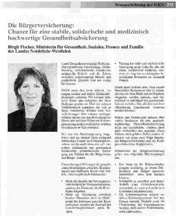 Vorschauseite 1: Die BürgerversicherungChance für eine stabile, solidarische und medizinischhochwertige Gesundheitsabsicherung