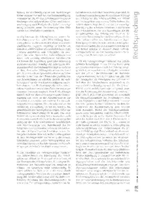 Vorschauseite 3: Erstattung von Fortbildungskosten bei Arbeitgeberkündigung