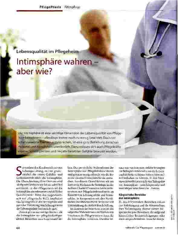 Vorschauseite 1: Intimsphäre wahren, aber wie?