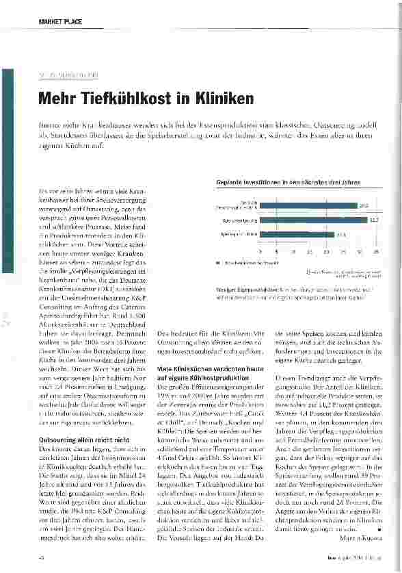 Vorschauseite 1: Mehr Tiefkühlkost in Kliniken