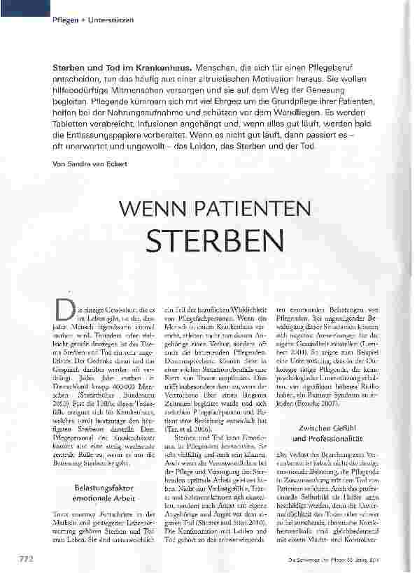 Vorschauseite 1: Wenn Patienten sterben