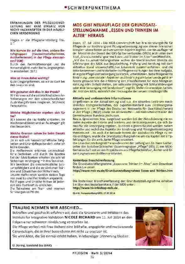Vorschauseite 2: EINSATZ VON NICHT-FACHKRÄFTEN IN DER PFLEGE Einarbeitung und erste Erfahrungen