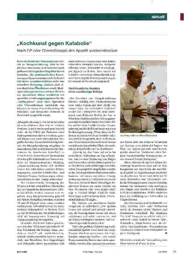 Vorschauseite 1: Kochkunst gegen Katabolie