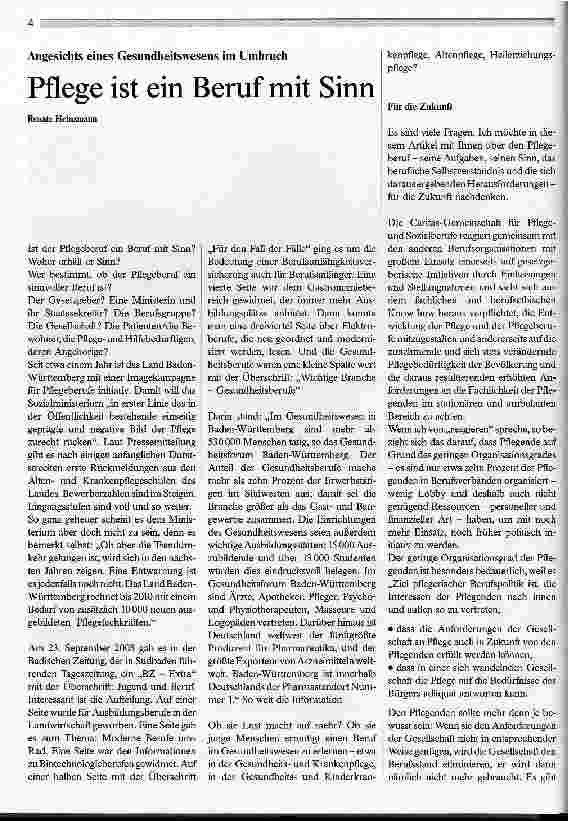 Vorschauseite 1: Pflege ist ein Beruf mit Sinn