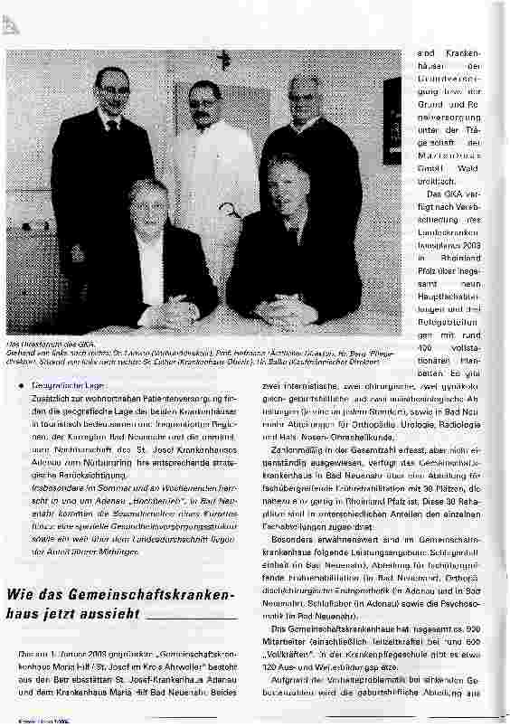 Vorschauseite 4: Von der Vision zur Fusion - Wie und warum das Gemeinschaftskrankenhaus Maria Hilf / St. Josef im Kreis Ahrweiler entstand