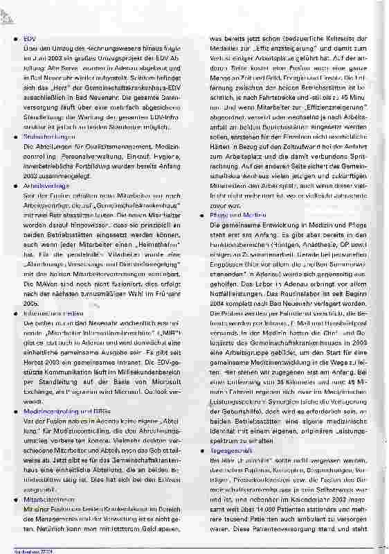 Vorschauseite 6: Von der Vision zur Fusion - Wie und warum das Gemeinschaftskrankenhaus Maria Hilf / St. Josef im Kreis Ahrweiler entstand
