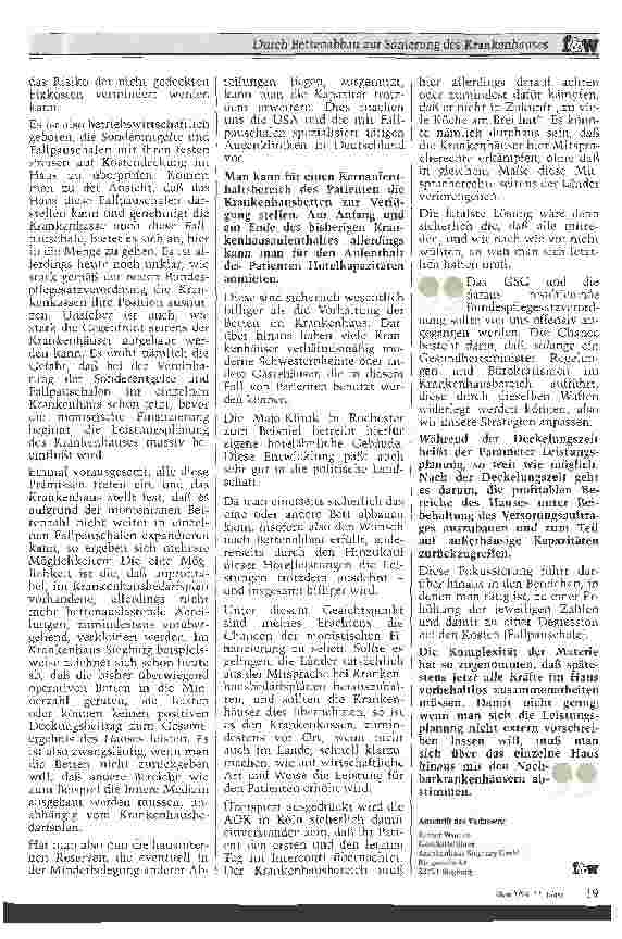 Vorschauseite 4: Durch Bettenabbau zur Sanierung des Krankenhauses