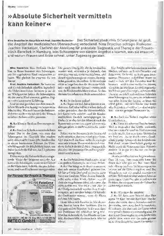 Vorschauseite 1: Absolute Sicherheit vermitteln kann keiner