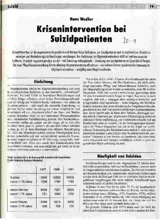 Vorschauseite 1: Krisenintervention bei Suizidpatienten