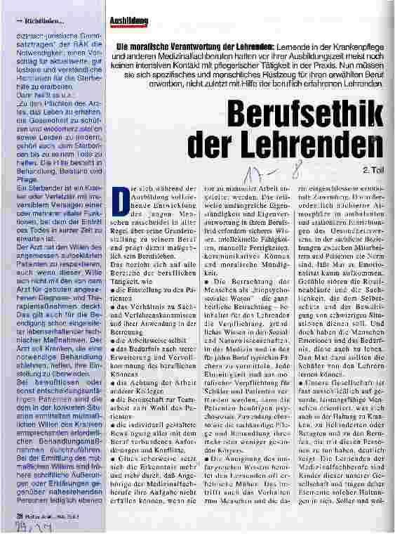 Vorschauseite 1: Berufsethik der Lehrenden Die moralische Verantwortung der Lehrenden