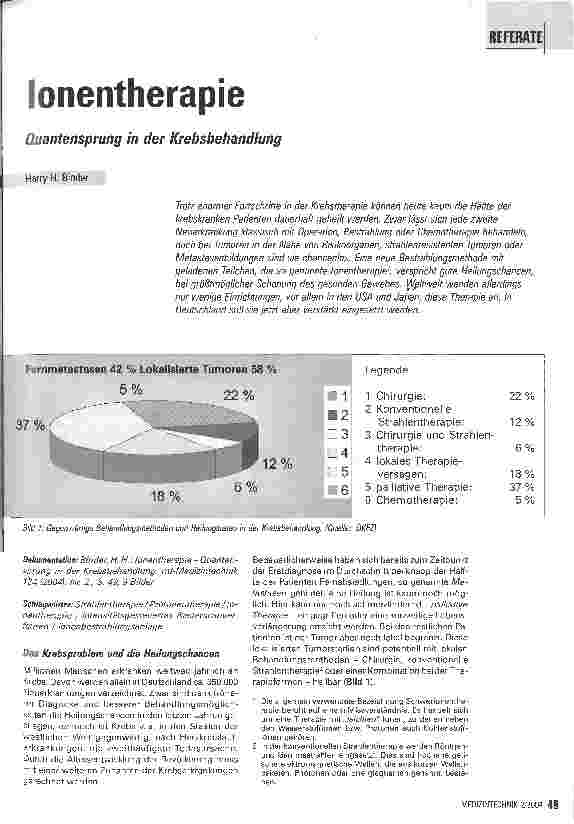Vorschauseite 1: Ionentherapie Quantensprung in der Krebsbehandlung