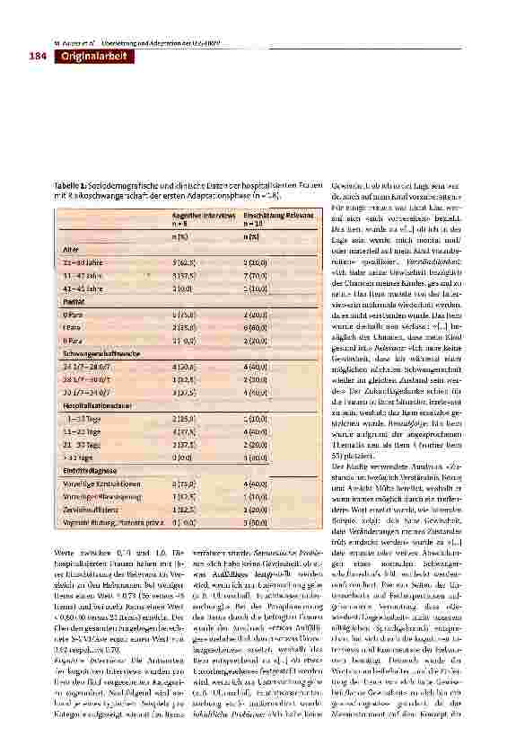 Vorschauseite 6: Deutsche Übersetzung und Adaptation der «Uncertainty Stress Scale High Risk Pregnancy Version III» (USS-HRPV) für hospitalisierte Frauen mit Risikoschwangerschaft