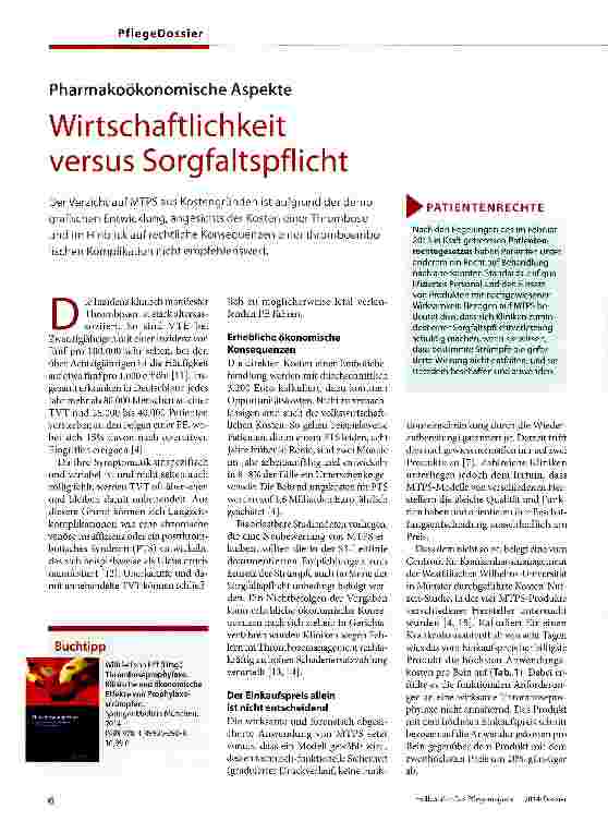 Vorschauseite 1: Wirtschaftlichkeit versus Sorgfaltspflicht