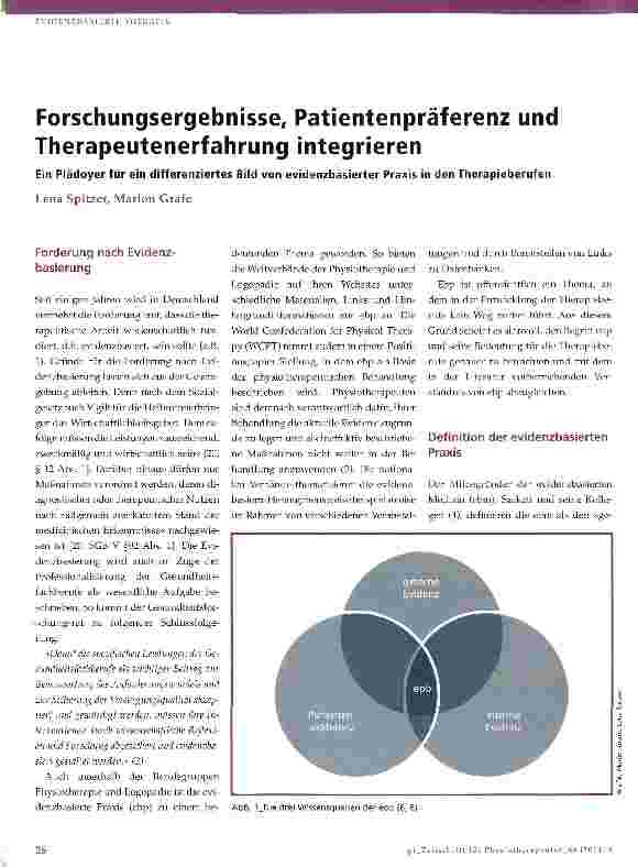 Vorschauseite 1: Forschungsergebnisse, Patientenpräferenz und Therapeutenerfahrung integrieren