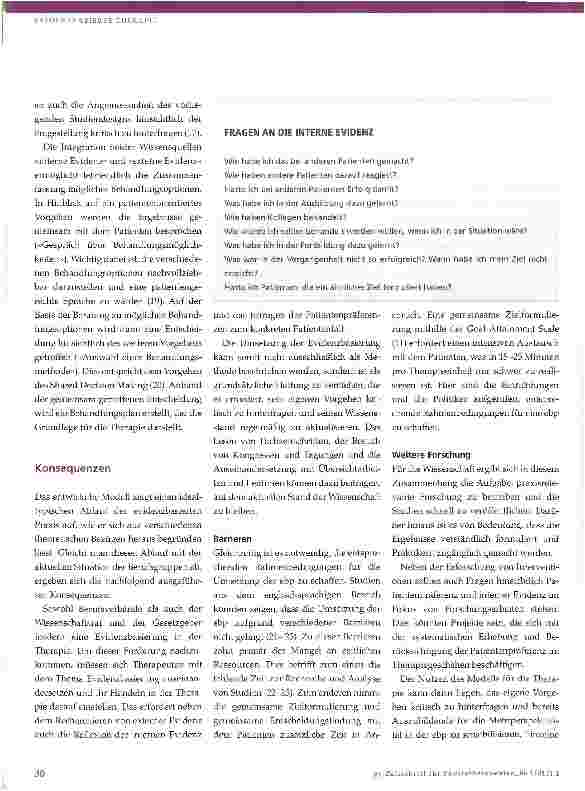 Vorschauseite 5: Forschungsergebnisse, Patientenpräferenz und Therapeutenerfahrung integrieren