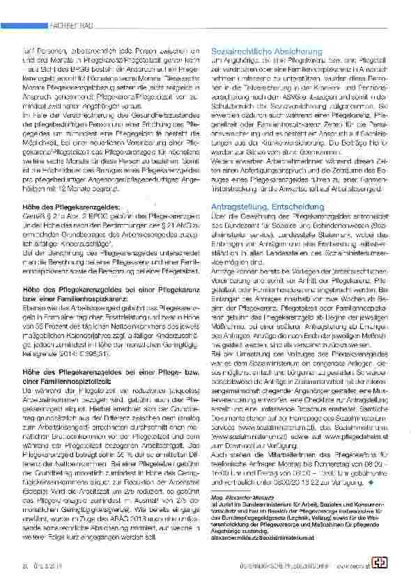 Vorschauseite 3: Das Pflegekarenzgeld
