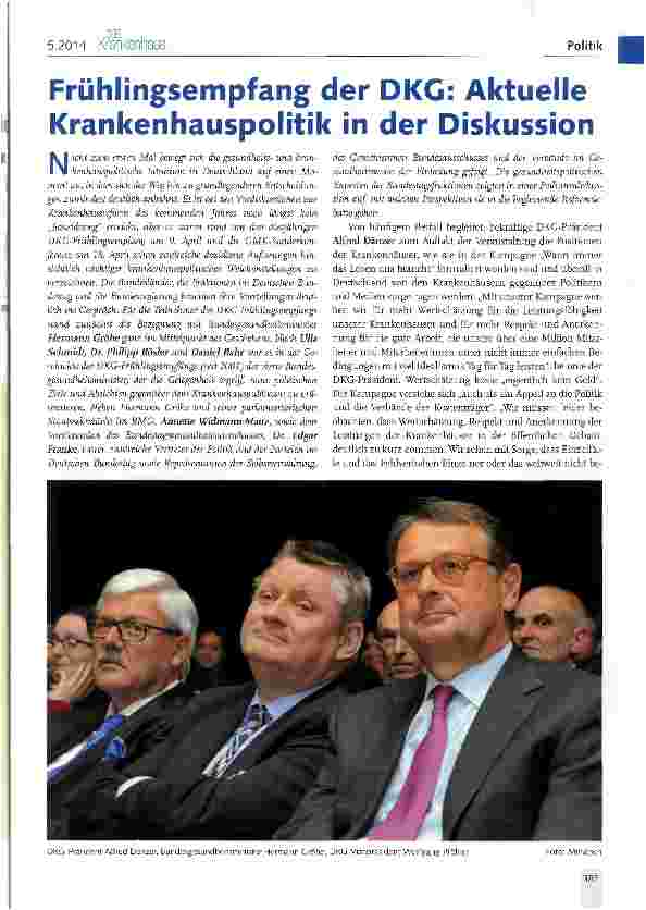 Vorschauseite 1: Frühlingsempfang der DKG: Aktuelle Krankenhauspolitik in der Diskussion