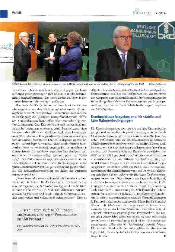 Vorschauseite 2: Frühlingsempfang der DKG: Aktuelle Krankenhauspolitik in der Diskussion