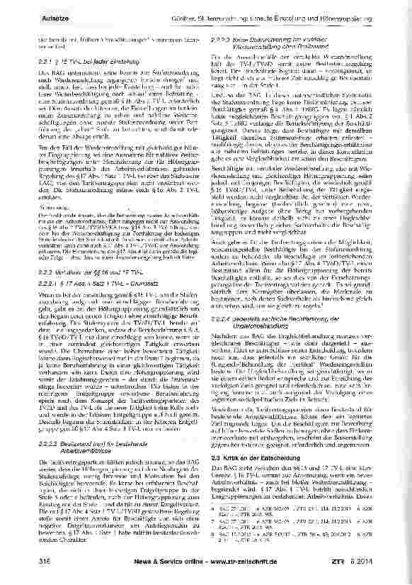 Vorschauseite 2: Stufenzuordnung: Erneute Einstellung und Höhergruppierung