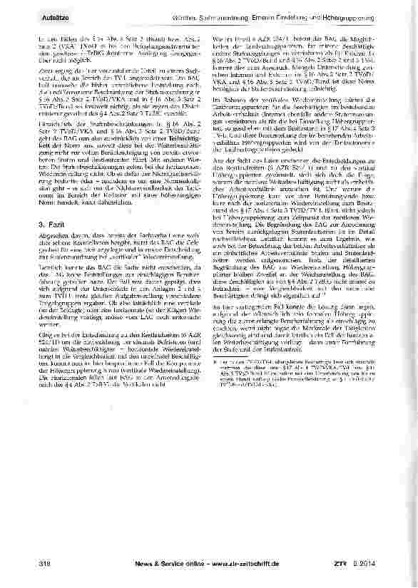 Vorschauseite 4: Stufenzuordnung: Erneute Einstellung und Höhergruppierung