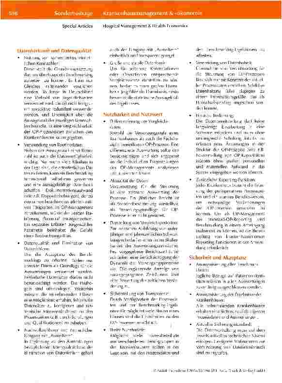 Vorschauseite 4: Fünf Jahre OP-Prozessdaten Benchmarking (2009-2013) Der aktuelle Stand desProgramms von VOPM, DGAI/BDA und BDC