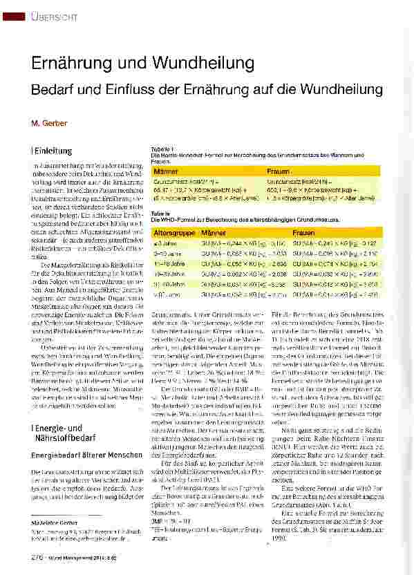 Vorschauseite 1: Ernährung und Wundheilung