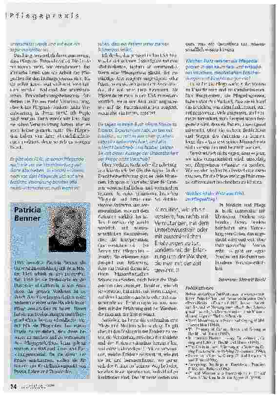 Vorschauseite 2: Frau Benner, was ist die Essenz der Pflege?