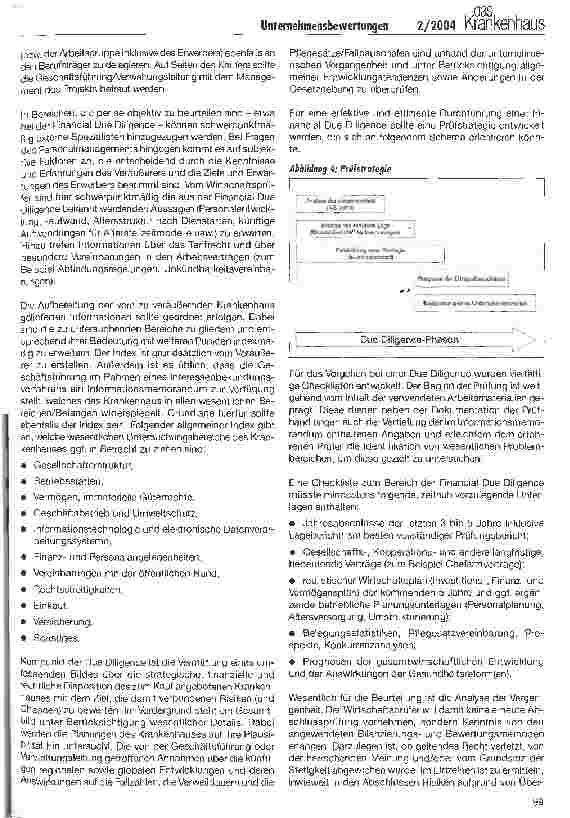 Vorschauseite 4: Due Diligence und Unternehmensbewertungen von Krankenhäusern Ein Leitfaden für die Praxis