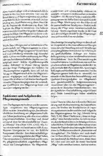 Vorschauseite 3: Der Beitrag der Pflegewissenschaft für das Pflegemanagement