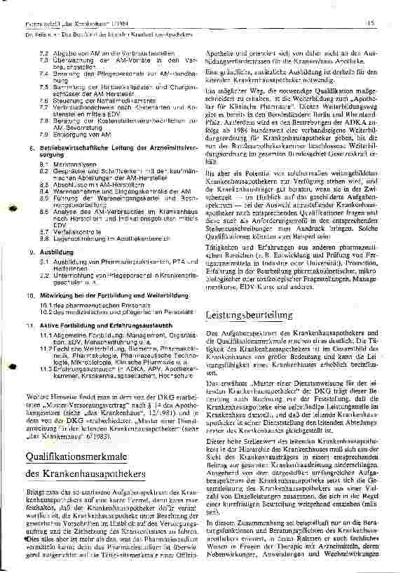 Vorschauseite 3: Das Berufsbild des leitenden Krankenhausapothekers