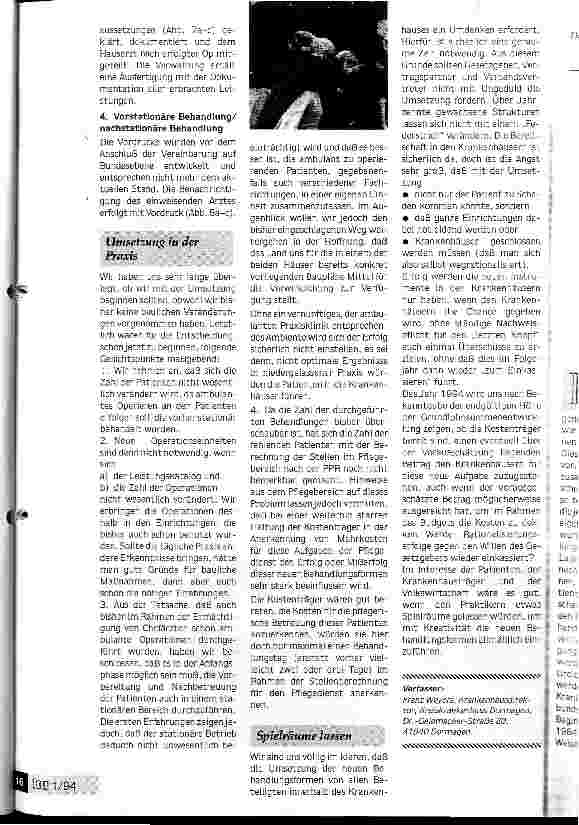 Vorschauseite 6: Angefangen, obwohl noch viele Fragen offen sind Erfahrungen mit dem ambulanten Operieren in Dormangen und Grevenbroich