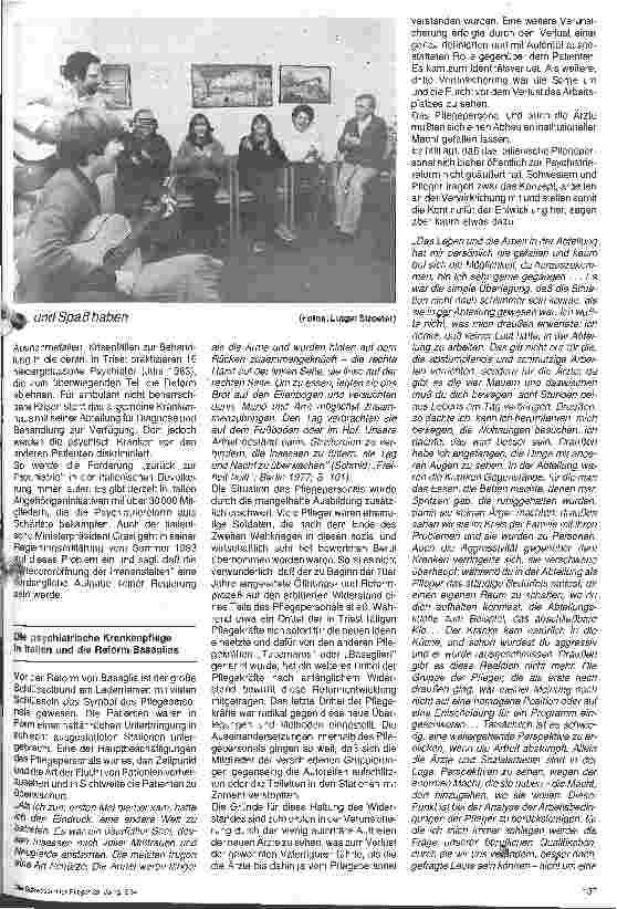Vorschauseite 4: Liberta e therapeutica - Freiheit heilt!/Die psychiatrische Versorgung in Italien-aus krankenpflegerischer Sicht