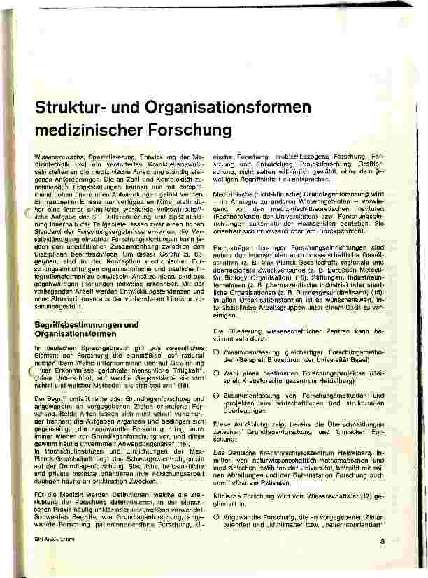 Vorschauseite 1: Struktur und Organisationsformen medizinischer Forschung