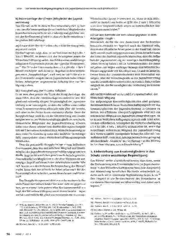 Vorschauseite 6: Der Weiterbeschäftigungsanspruch von Jugend(ersatz)-vertretern nach § 9 BPersVGzugleich Besprechung von BVerwG, Beschl. v. 1. 10. 2013 6 P 6. 13