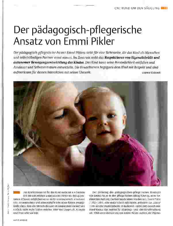 Vorschauseite 1: Der pädagogisch-pflegerische Ansatz von Emmi Pikler