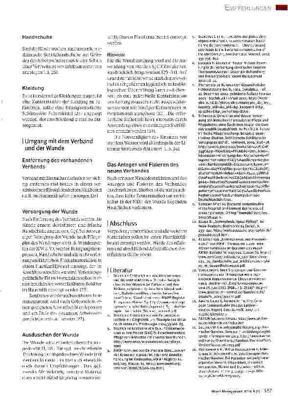 Vorschauseite 2: Anforderungen der Hygiene bei chronischen und sekundär heilenden Wunden*AWMF-Register Nr. 029/042, S1 -Leitlinie