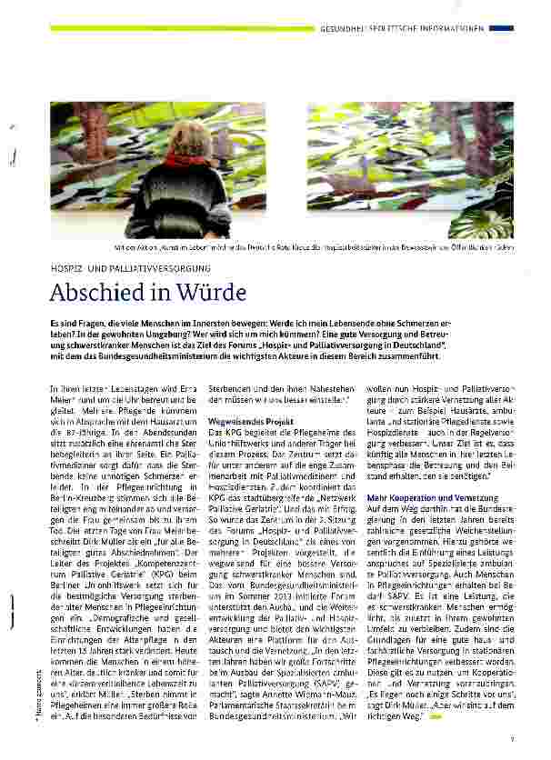 Vorschauseite 1: Abschied in Würde