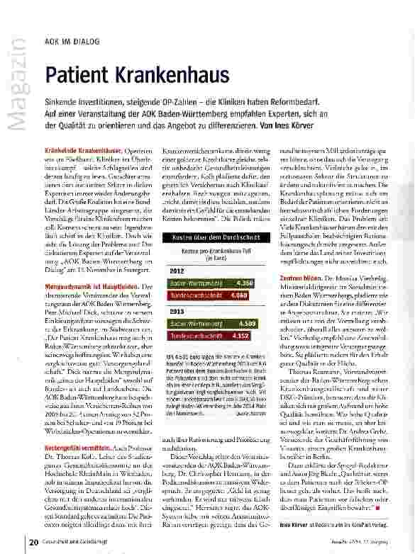 Vorschauseite 1: Patient Krankenhaus