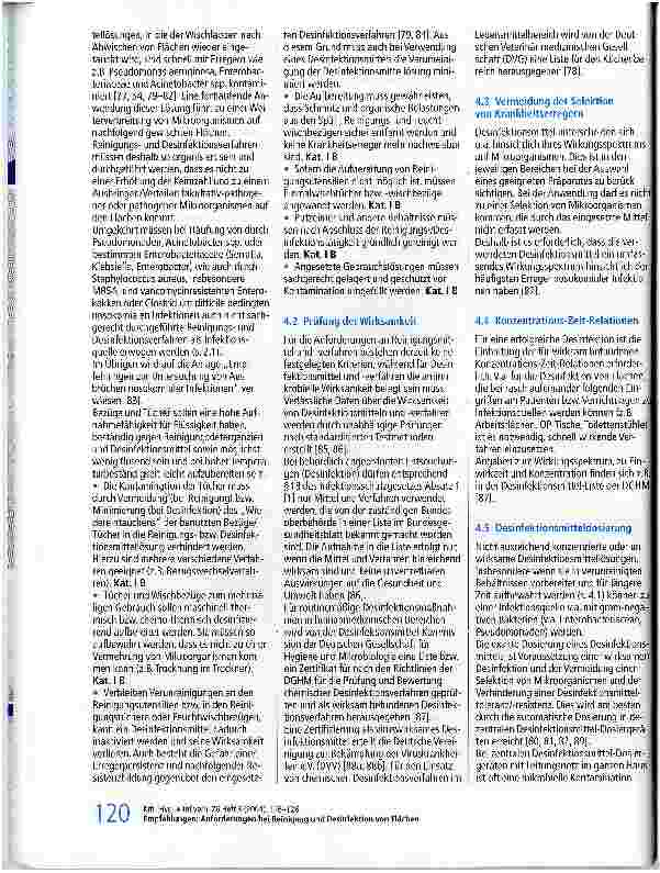 Vorschauseite 5: Anforderungen an die Hygiene bei der Reinigung und Desinfektion von FlächenEmpfehlung der Kommission für Krankenhaushygiene und Infektionsprävention beim Robert Koch-Institut