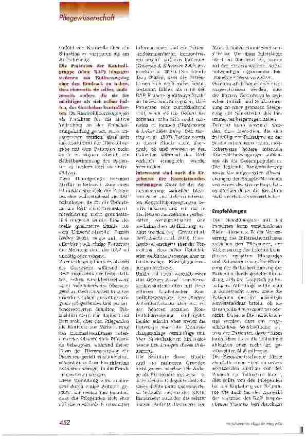 Vorschauseite 5: Pflegevisite und das Gefühl von Kontrolle über die Situation