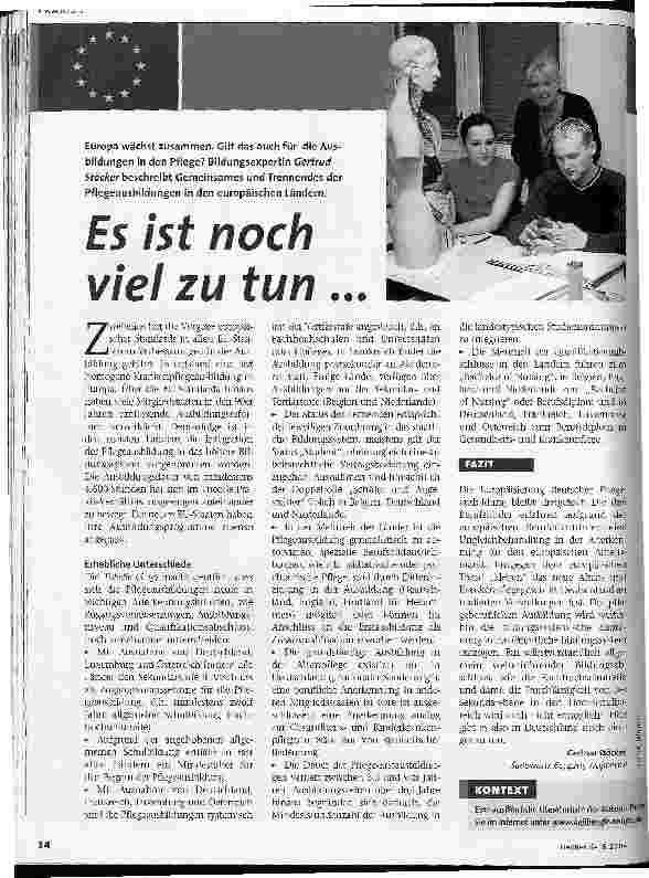 Vorschauseite 1: Ausbildungen in Pflegeberufen: Es ist noch viel zu tun...