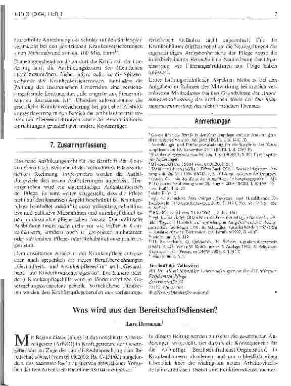 Vorschauseite 1: Was wird aus den Bereitschaftsdiensten?