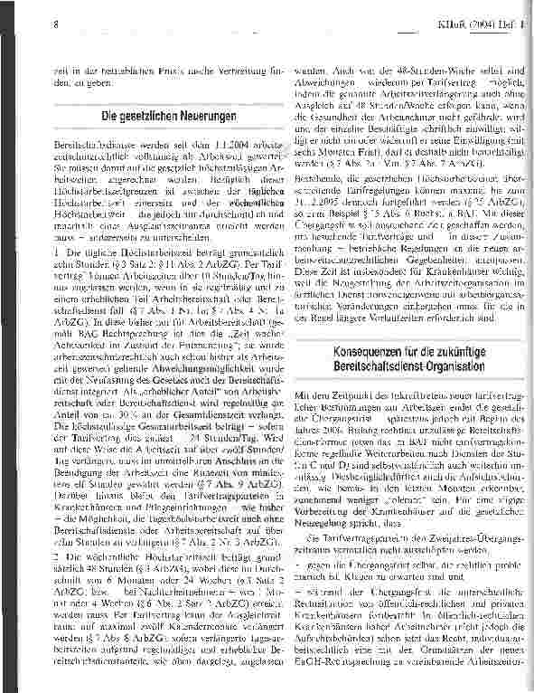 Vorschauseite 2: Was wird aus den Bereitschaftsdiensten?