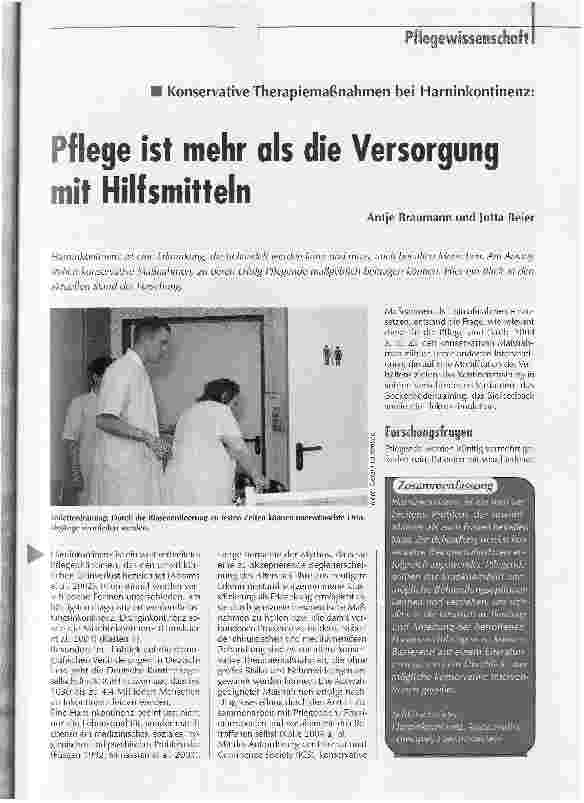 Vorschauseite 1: Pflege ist mehr als die Versorgung mit HilfsmittelnKonservative Therapiemaßnahmen bei Harninkontinenz