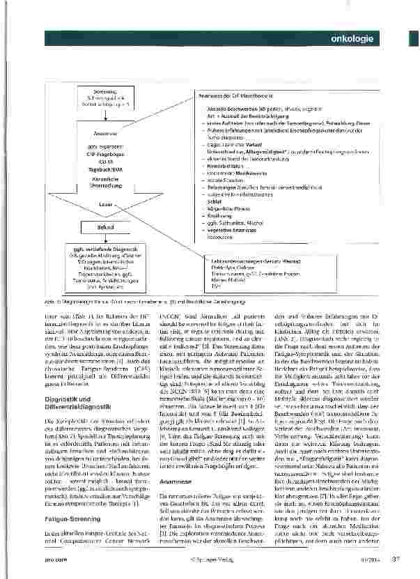 Vorschauseite 2: Voraussetzung für Therapie und RehabilitationDiagnostik und Differenzialdiagnostik derTumor-Fatigue
